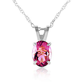 0.85 CTW 14K Solid White Gold with out A Sign Pink Topaz Necklace