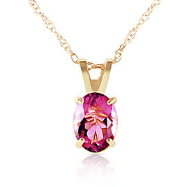 0.85 CTW 14K Solid Gold Heart Asks Mind Pink Topaz Necklace