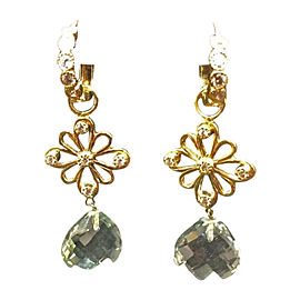 Erica Courtney 18K Yellow Gold Diamond & Green Amethyst Earrings