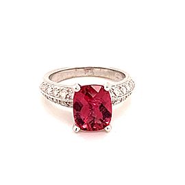 Diamond Rubellite Ring 14k Gold 4.10 TCW Women Certified $4,600