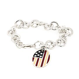 Tiffany and Co. American Flag Sterling Silver Charm Bracelet