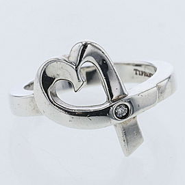 TIFFANY & Co 925 Silver Rubbing heart Ring