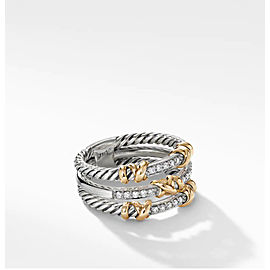 David Yurman Double X Crossover Ring with 18K Gold