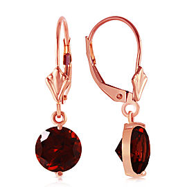 3.1 CTW 14K Solid Rose Gold Garnet Fantasy Earrings