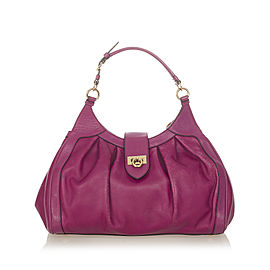 Ferragamo Gancini Leather Satchel