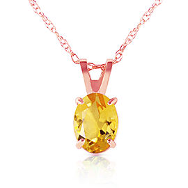 0.85 CTW 14K Solid Rose Gold Solitaire Citrine Necklace