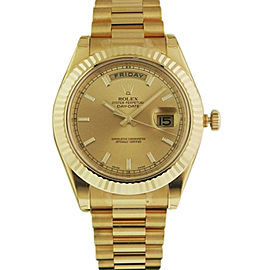 Rolex Day-Date II President 218238 Champagne Index Dial 41mm Mens Watch