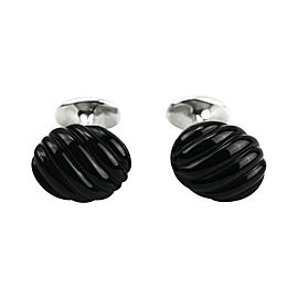 David Yurman Sterling Silver & Black Onyx Cufflinks