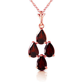 1.5 CTW 14K Solid Rose Gold Necklace Natural Garnet