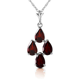 1.5 CTW 14K Solid White Gold Night Out Garnet Necklace