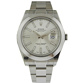 Rolex 116300 Datejust II 41mm Stainless Steel Silver Stick Index Watch