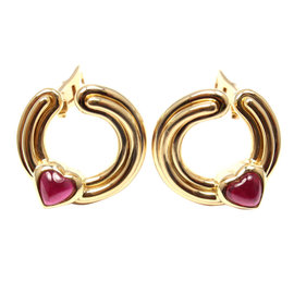 Bulgari 18K Yellow Gold Pink Tourmaline Earrings