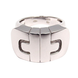 Bulgari 18K White Gold Parentesi Band Ring