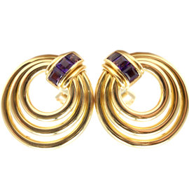 Bvlgari Bulgari 18k Yellow Gold Amethyst Earrings