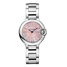 Cartier Ballon Bleu 28mm w6920038 Stainless Steel Quartz Pink Dial Watch