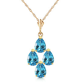 1.5 CTW 14K Solid Gold Not Just An Admirer Blue Topaz Necklace