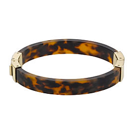 Michael Kors Tortoise-shell Bangle Engraved Buckle Bracelet