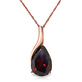 14K Solid Rose Gold Necklace with Natural Garnet