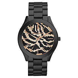 Michael Kors Slim Runway MK3316 Zebra-Pattern Crystal Pave Dial Womens Watch