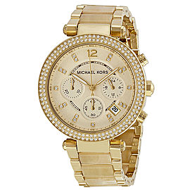 Michael Kors MK5632 Parker Champagne Dial Gold Tone Chronograph Womens Watch