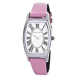 Anne Klein AK/1565 White Dial Pink Leather Strap Women's Watch