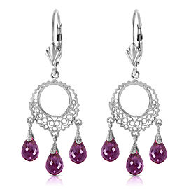 3.75 CTW 14K Solid White Gold Purposeful Encounters Amethyst Earrings