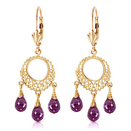 3.75 CTW 14K Solid Gold Funfare Amethyst Earrings