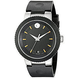 Movado 0606926 Sport Edge Black Dial Black Rubber Strap 42.50mm Mens Watch