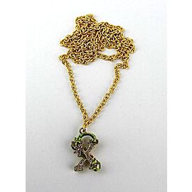 JAY STRONGWATER INITIAL "X" LAVENDER GOLD PLATED CHARM 32" NECKLACE NEW NO BOX