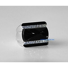 BACCARAT LOUXOR ST. SILVER DIAMOND BLACK MORDORE RING SIZE 7 US 55 NEW $2.800