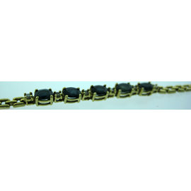 Fine Estate Ladies 14K Yellow Gold Sapphire Stone Bracelet