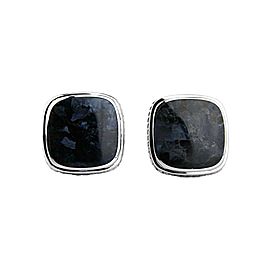 DAVID YURMAN 18 mm PIETERSITE INLAY CUFFLINKS STERLING SILVER