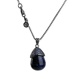 JOHN HARDY SILVER CLASSIC LAVA SELESTIAL ORB SODALITE SAPPHIRE NECKLACE