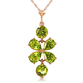 3.15 CTW 14K Solid Rose Gold Petals Peridot Necklace