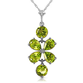 3.15 CTW 14K Solid White Gold Incidental Souls Peridot Necklace