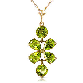 3.15 CTW 14K Solid Gold Lines Read In Spring Peridot Necklace