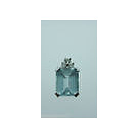 FINE ESTATE 14K WHITE GOLD AQUA STONE DIAMOND PENDANT