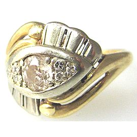 14K MULTI TONE GOLD DIAMOND LADIES RING SIZE 7