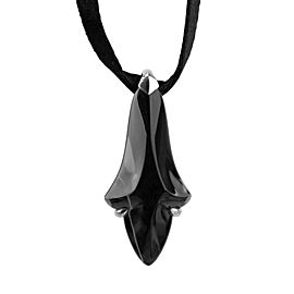 BACCARAT JEWELRY PAMPILLES STERLING SILVER NECKLACE SMALL BLACK MORDORE NEW