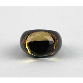 BACCARAT JEWELRY TANGO MIRROR CLEAR GOLD ONYX CRYSTAL RING SZ 51- 5.5 NEW FRANCE