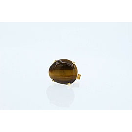 14K Yellow Gold Tiger Eye Cuuflinks 20mm X 17mm