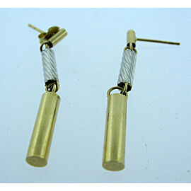 FINE ESTATE 14K MULTI TONE GOLD DROP EARRINGS