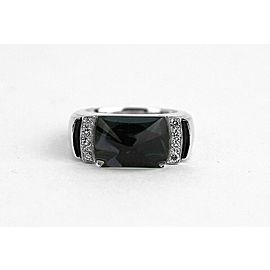 BACCARAT LOUXOR ST. SILVER DIAMOND BLACK MORDORE MEDIUM RING SIZE 7 US 55 NEW