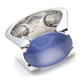 CARTIER 18K WHITE GOLD LARGE CHALCEDONY RING 1999