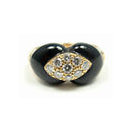 VAN CLEEF & ARPELS VCA 18K GOLD DIAMOND BLACK ONYX RING