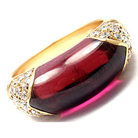 Bulgari Bvlgari 18k Yellow Gold Diamond Pink Tourmaline Ring