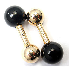 Vintage Tiffany & Co 14k Yellow Gold Black Onyx Cufflinks