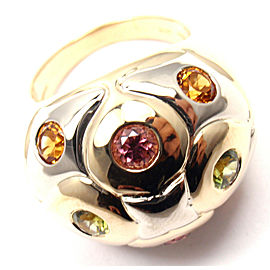 Bvlgari Bulgari 18k Yellow White Gold Peridot Citrine Tourmaline Ring