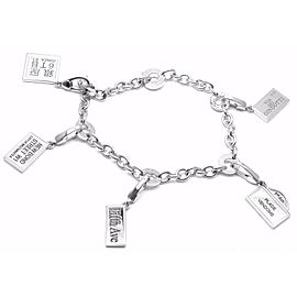 BVLGARI BULGARI 18k White Gold Charm With 5 Charms Bracelet