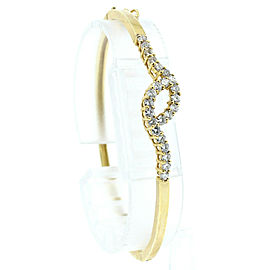 14K YELLOW GOLD DIAMOND BANGLE BRACELET 1.50CT